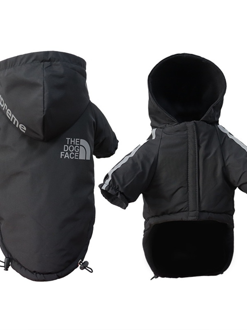 Black Waterproof Dog Hoodie Jacket